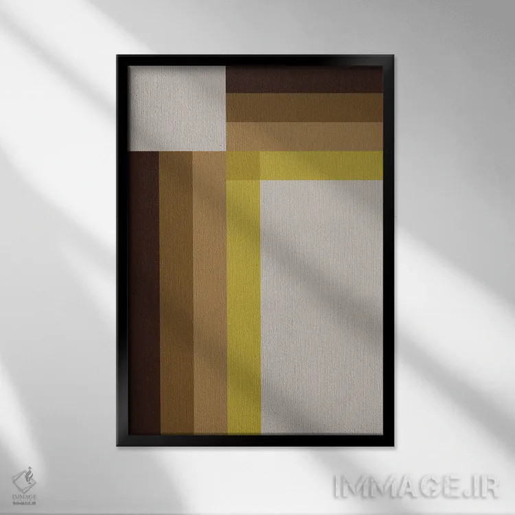 تابلو انتزاعی رترو ۳ اثر سوزانا پاز - نمای قابدار مشکی