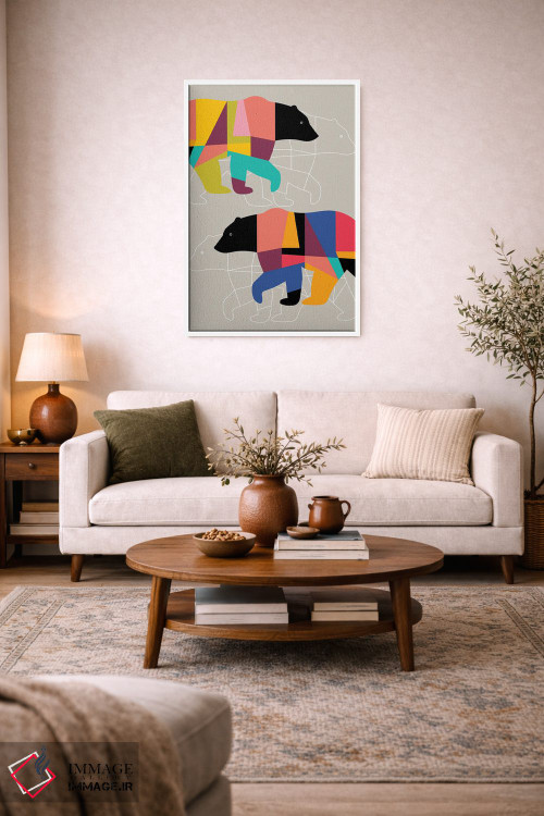 تابلو مدرن خرس های دوقلو اثر سوزانا پاز - D4W