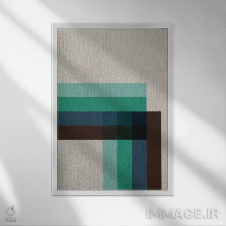 تابلو انتزاعی رترو ۱ اثر سوزانا پاز - نمای قابدار سفید