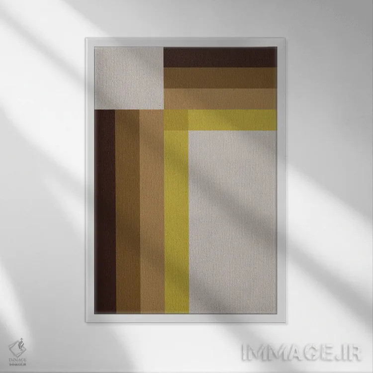 تابلو انتزاعی رترو ۳ اثر سوزانا پاز - نمای قابدار سفید