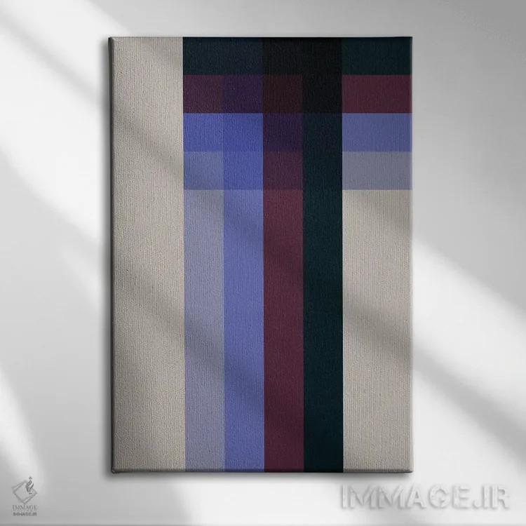 تابلو انتزاعی رترو ۴ اثر سوزانا پاز - نمای روبهرو روی دیوار