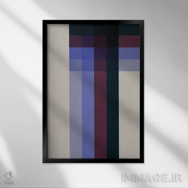 تابلو انتزاعی رترو ۴ اثر سوزانا پاز - نمای قابدار مشکی