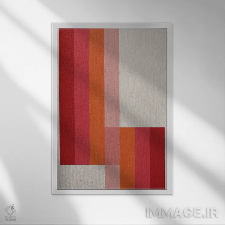 تابلو انتزاعی رترو ۲ اثر سوزانا پاز - نمای قابدار سفید