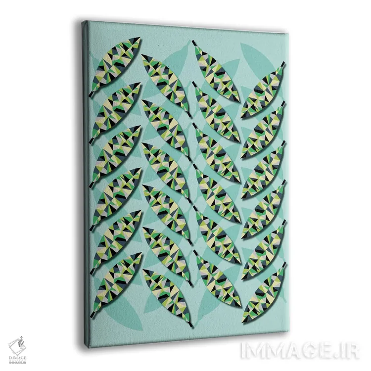 تابلو انتزاعی برگ های هندسی اثر سوزانا پاز - نمای پرسپکتیو محصول