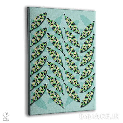 تابلو انتزاعی برگ های هندسی اثر سوزانا پاز - نمای پرسپکتیو محصول