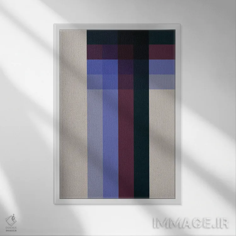 تابلو انتزاعی رترو ۴ اثر سوزانا پاز - نمای قابدار سفید