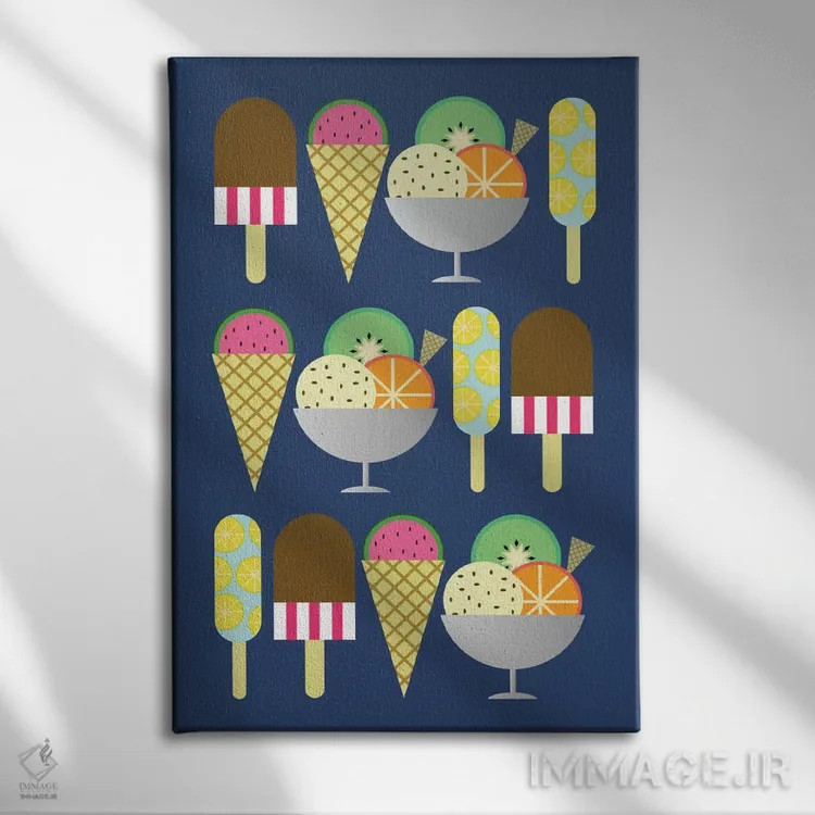 تابلو مینیمال ژلاتو اثر سوزانا پاز - نمای روبهرو روی دیوار