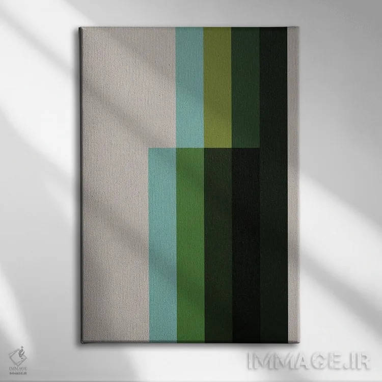 تابلو انتزاعی رترو ۶ اثر سوزانا پاز - نمای روبهرو روی دیوار