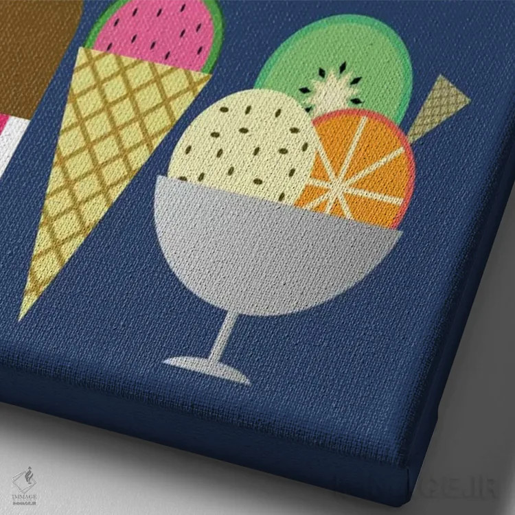 تابلو مینیمال ژلاتو اثر سوزانا پاز - نمای نزدیک بافت بوم