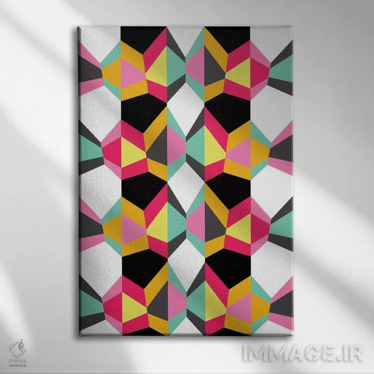 تابلو انتزاعی هندسی ۱۸ اثر سوزانا پاز - نمای روبهرو روی دیوار