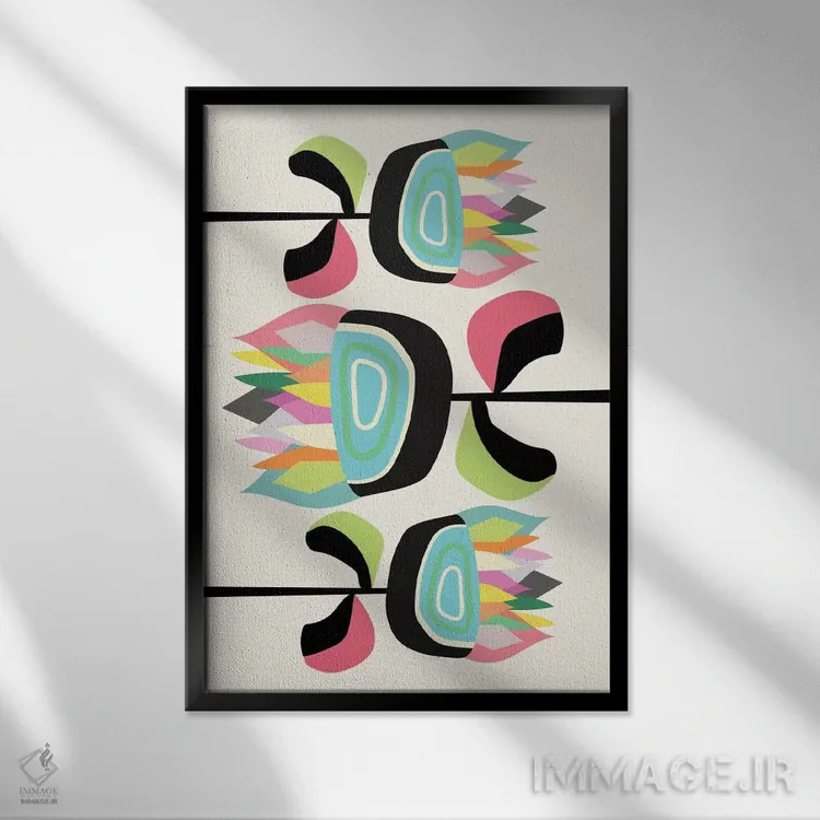 تابلو مدرن گیاهان شاداب ۱ اثر سوزانا پاز - نمای قابدار مشکی