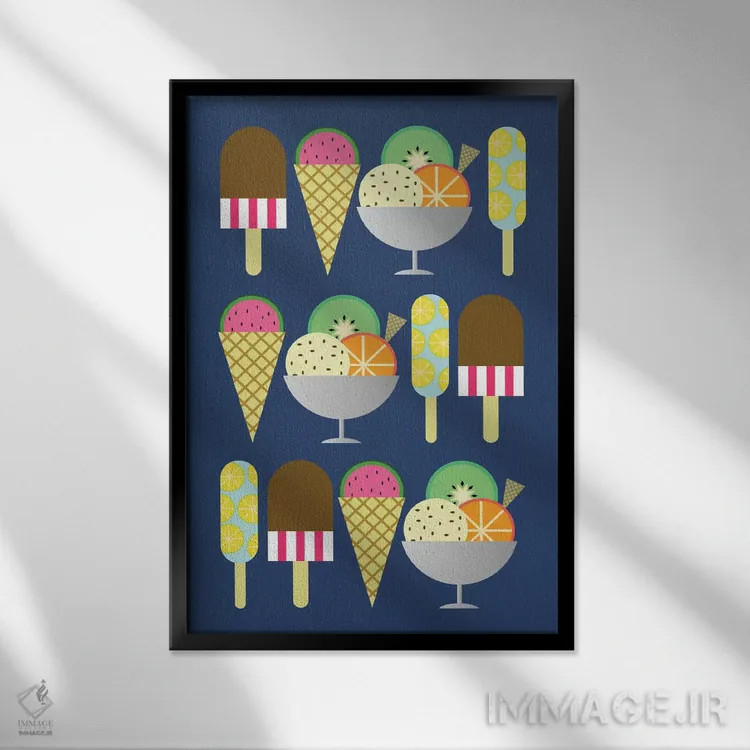 تابلو مینیمال ژلاتو اثر سوزانا پاز - نمای قابدار مشکی