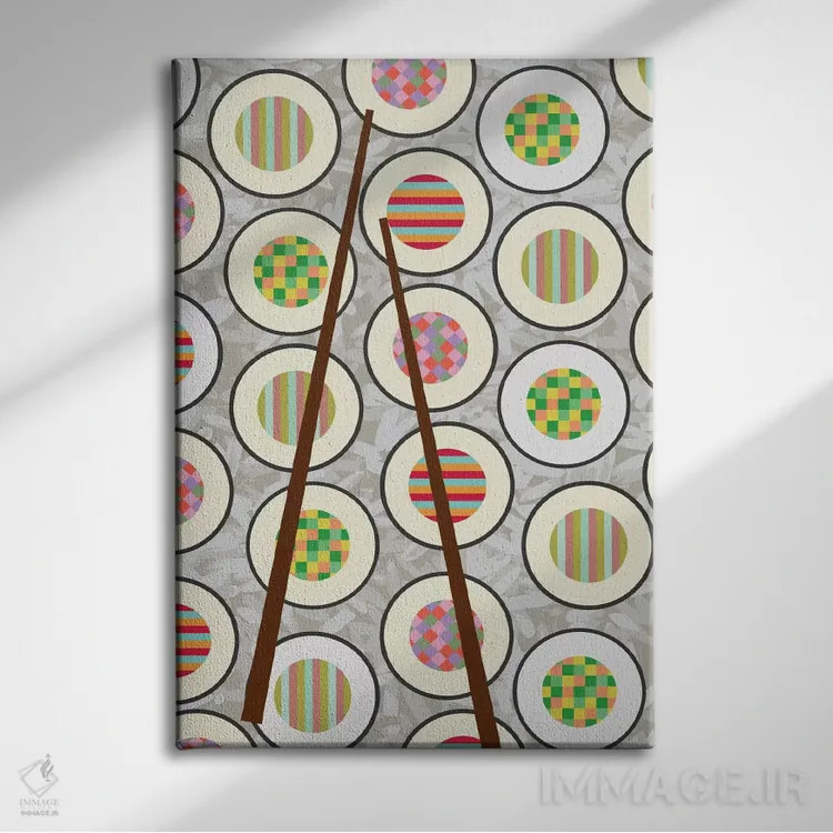 تابلو مینیمال زمان سوشی اثر سوزانا پاز - نمای روبهرو روی دیوار