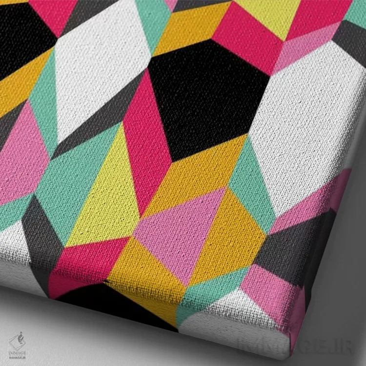 تابلو انتزاعی هندسی ۱۸ اثر سوزانا پاز - نمای نزدیک بافت بوم