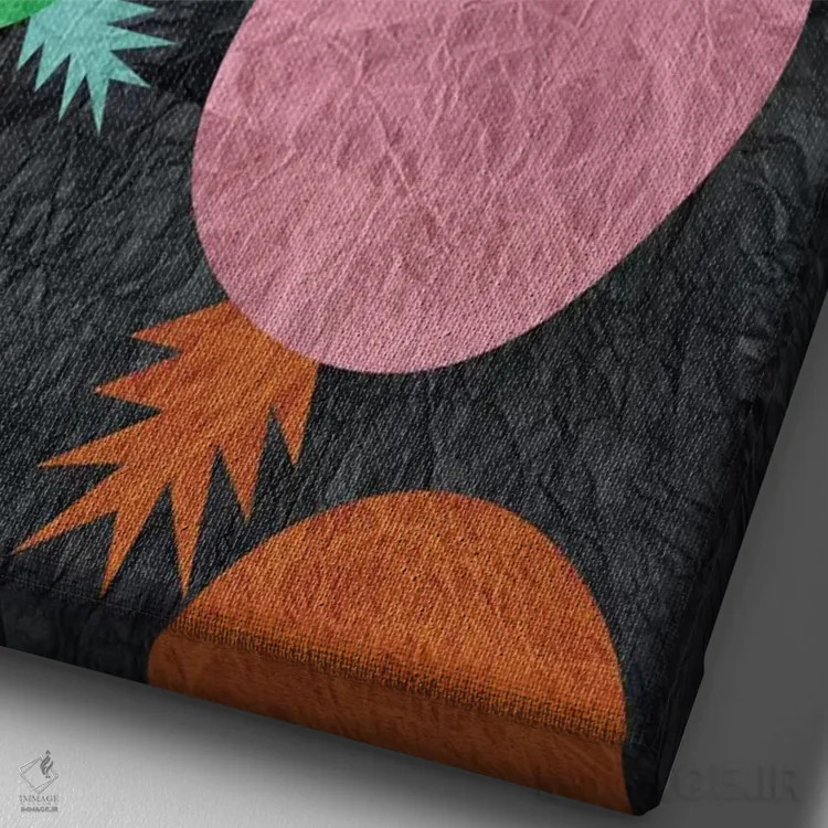 تابلو مدرن آناناس کاغذی اثر سوزانا پاز - نمای نزدیک بافت بوم