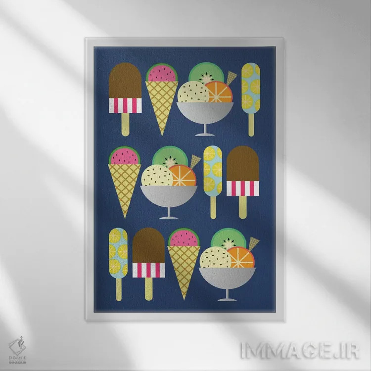 تابلو مینیمال ژلاتو اثر سوزانا پاز - نمای قابدار سفید