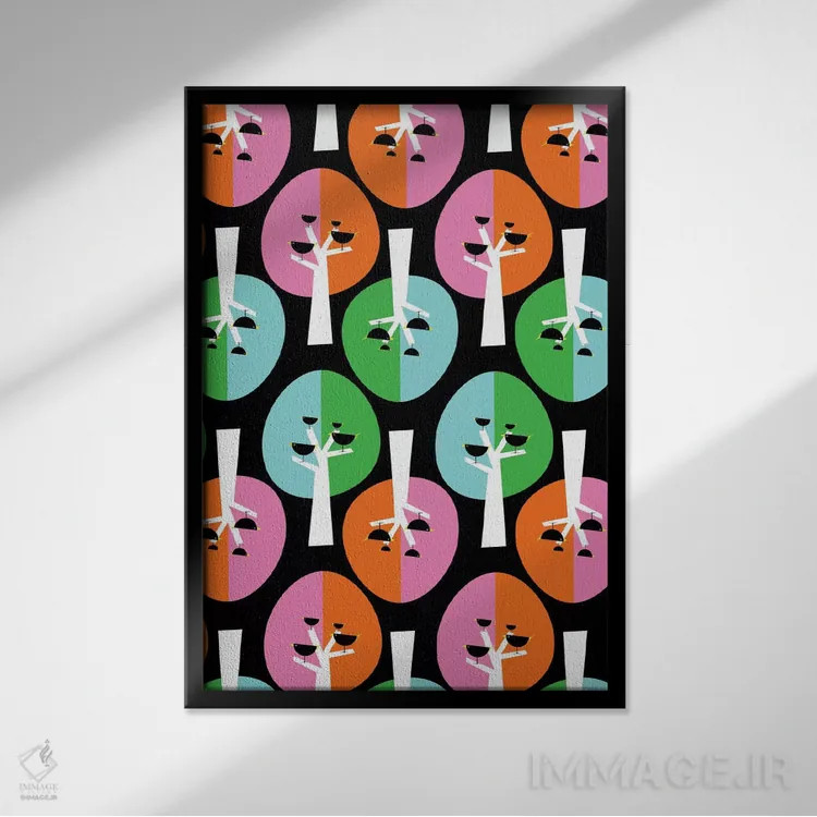 تابلو مدرن جنگل سیاه اثر سوزانا پاز - نمای قابدار مشکی