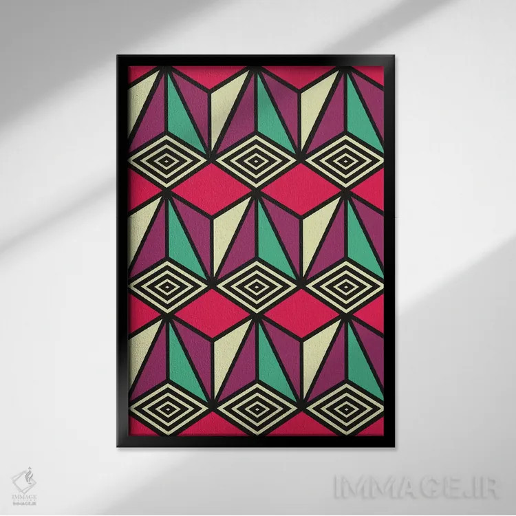 تابلو دکوراتیو پروژه ۲ اثر سوزانا پاز - نمای قابدار مشکی