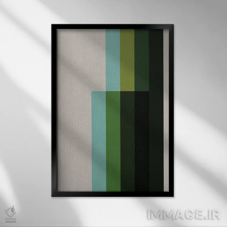 تابلو انتزاعی رترو ۶ اثر سوزانا پاز - نمای قابدار مشکی