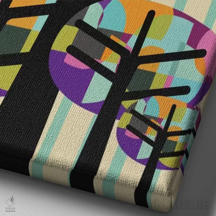 تابلو مدرن درختان شاداب اثر سوزانا پاز - نمای نزدیک بافت بوم