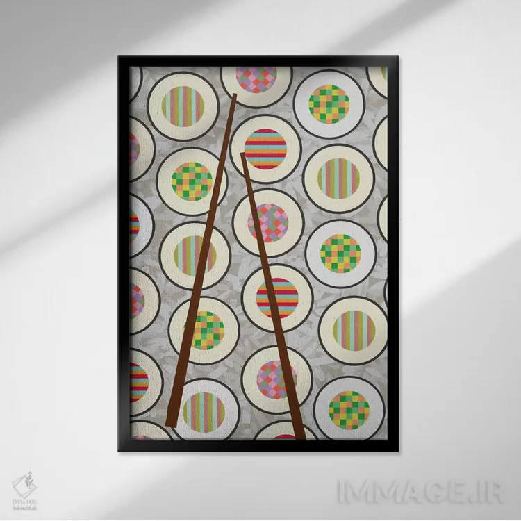 تابلو مینیمال زمان سوشی اثر سوزانا پاز - نمای قابدار مشکی