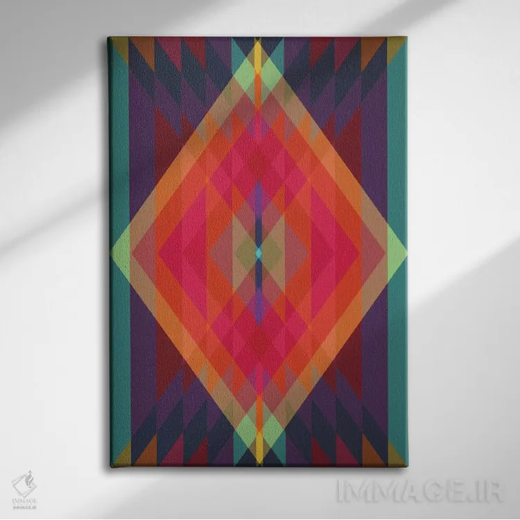 تابلو انتزاعی قبیله ای ۸ اثر سوزانا پاز - نمای روبهرو روی دیوار