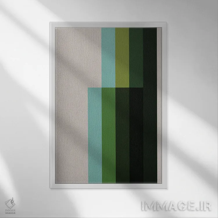 تابلو انتزاعی رترو ۶ اثر سوزانا پاز - نمای قابدار سفید