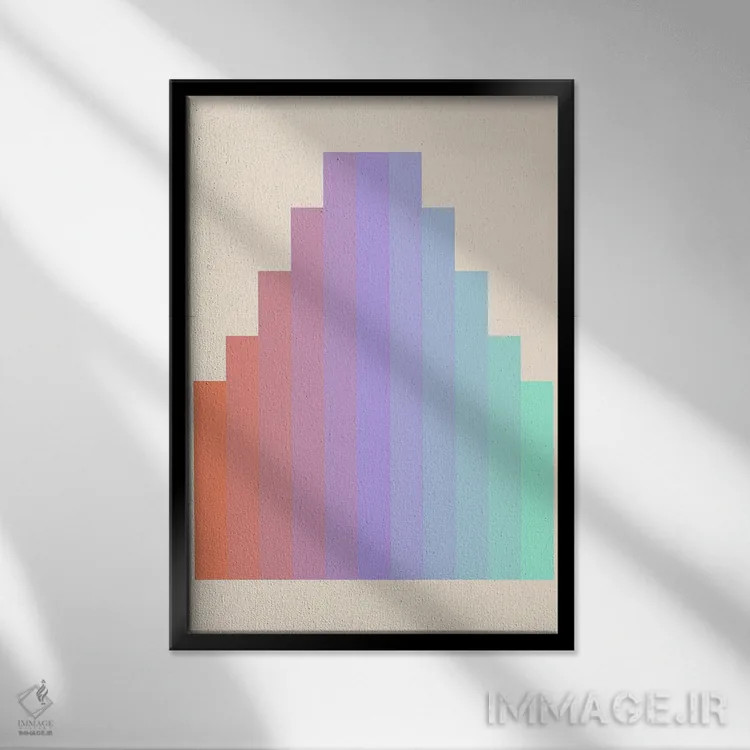 تابلو مینیمال شیب رنگ ۵ اثر سوزانا پاز - نمای قابدار مشکی