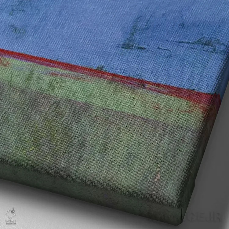 تابلو انتزاعی گرگ و میش بر باتلاق سرخ اثر پل بیلی - نمای نزدیک بافت بوم