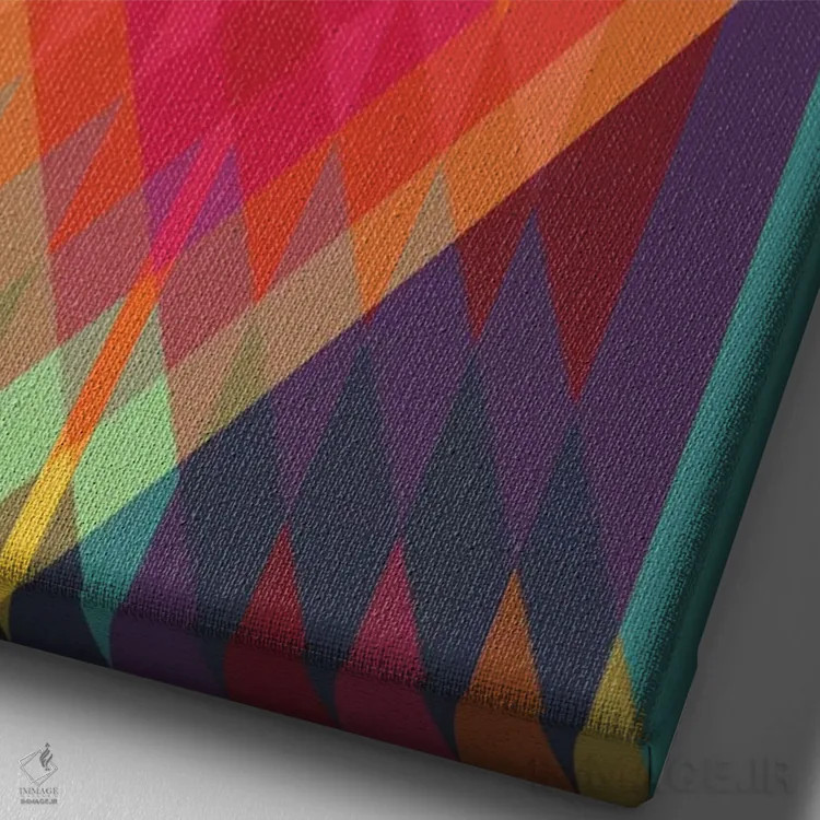 تابلو انتزاعی قبیله ای ۸ اثر سوزانا پاز - نمای نزدیک بافت بوم