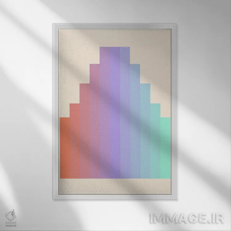 تابلو مینیمال شیب رنگ ۵ اثر سوزانا پاز - نمای قابدار سفید