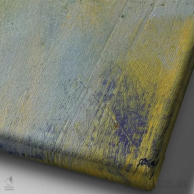 تابلو مینیمال مه روی زمین اثر پل بیلی - نمای نزدیک بافت بوم