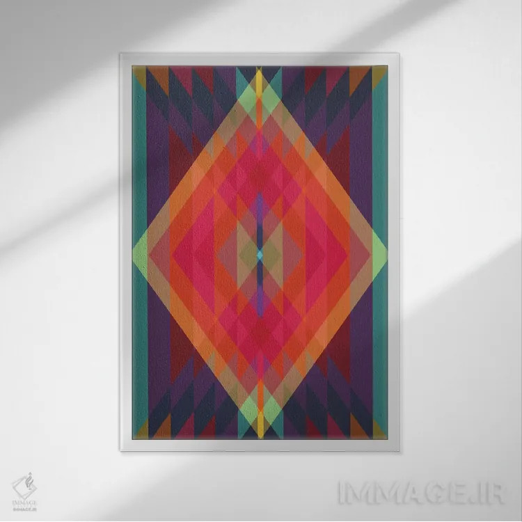 تابلو انتزاعی قبیله ای ۸ اثر سوزانا پاز - نمای قابدار سفید