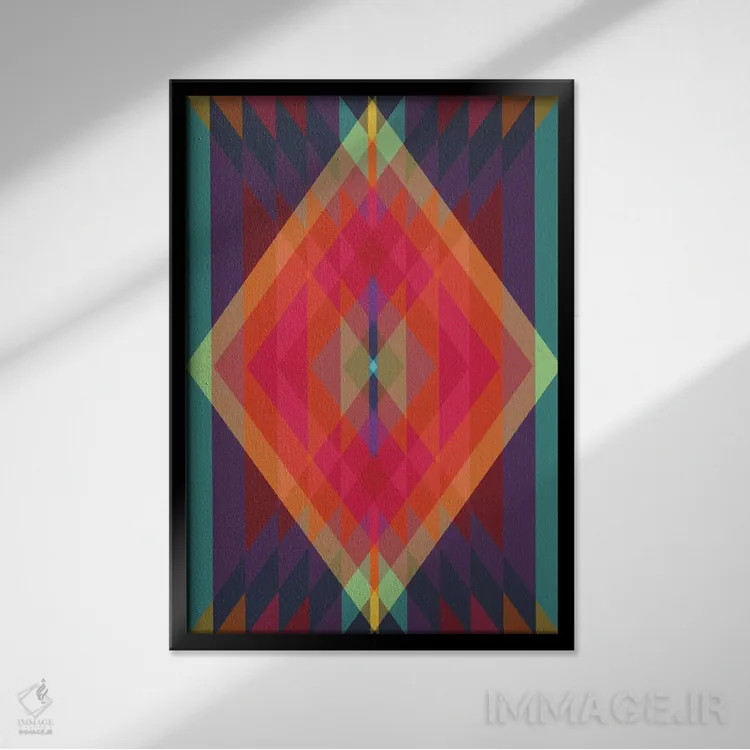 تابلو انتزاعی قبیله ای ۸ اثر سوزانا پاز - نمای قابدار مشکی