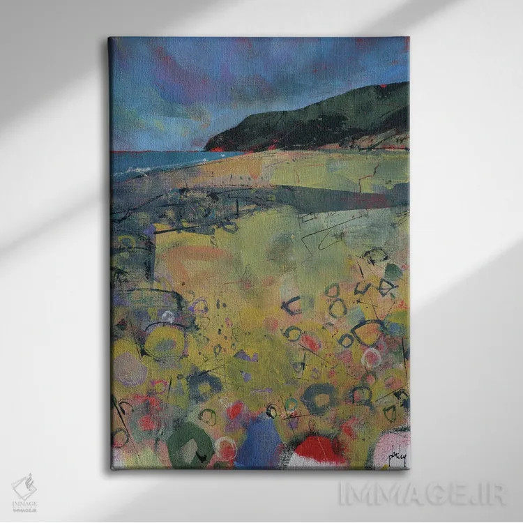 تابلو انتزاعی ساحل پنبرین اثر پل بیلی - نمای روبهرو روی دیوار