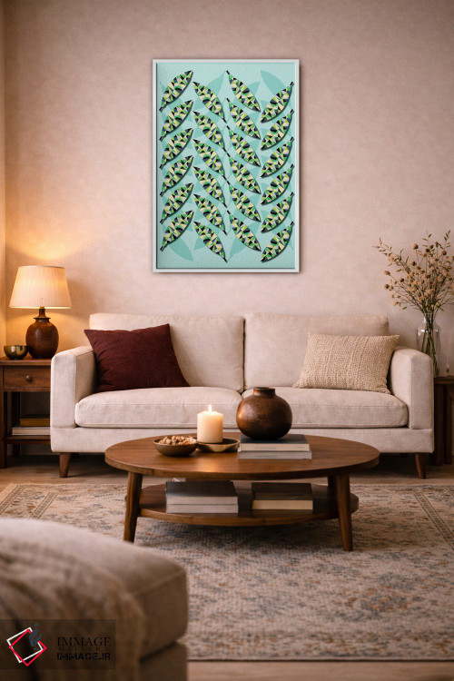 تابلو انتزاعی برگ های هندسی اثر سوزانا پاز - D2W