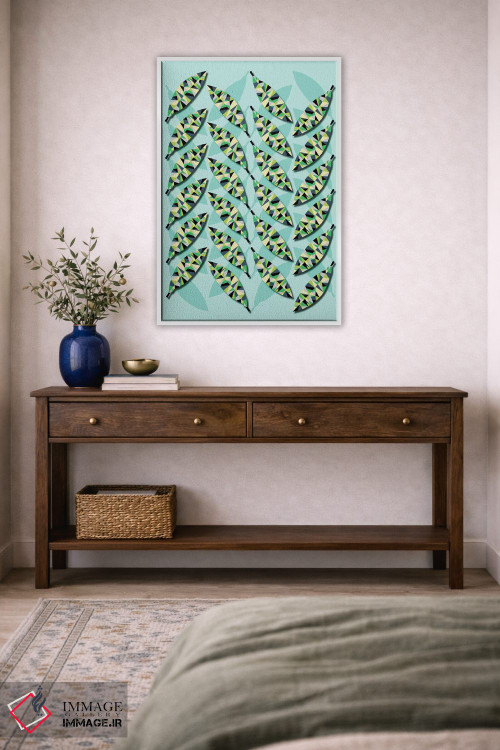 تابلو انتزاعی برگ های هندسی اثر سوزانا پاز - D3W