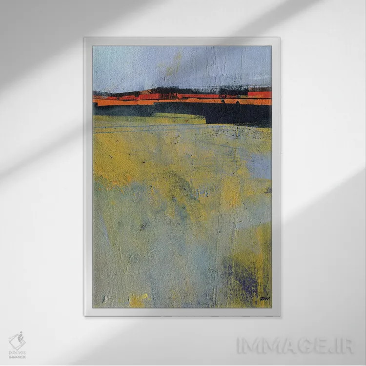 تابلو مینیمال مه روی زمین اثر پل بیلی - نمای قابدار سفید