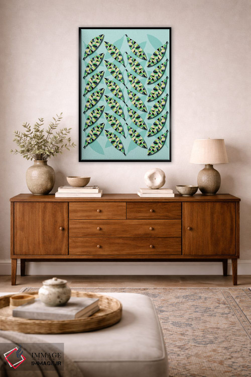 تابلو انتزاعی برگ های هندسی اثر سوزانا پاز - D4B