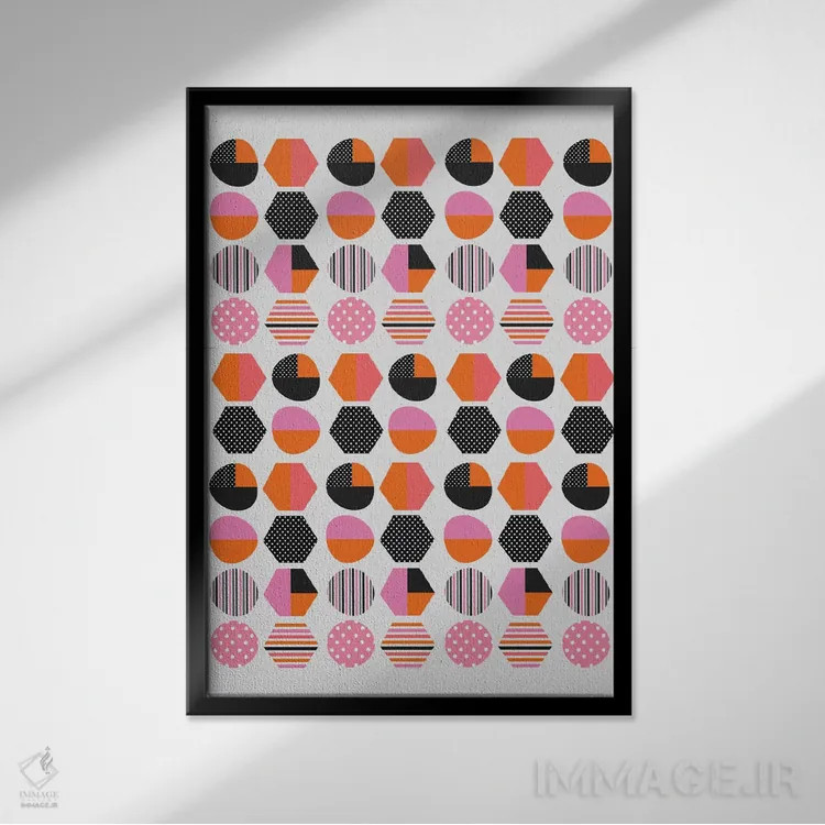 تابلو انتزاعی ساده لوح ۶ اثر سوزانا پاز - نمای قابدار مشکی