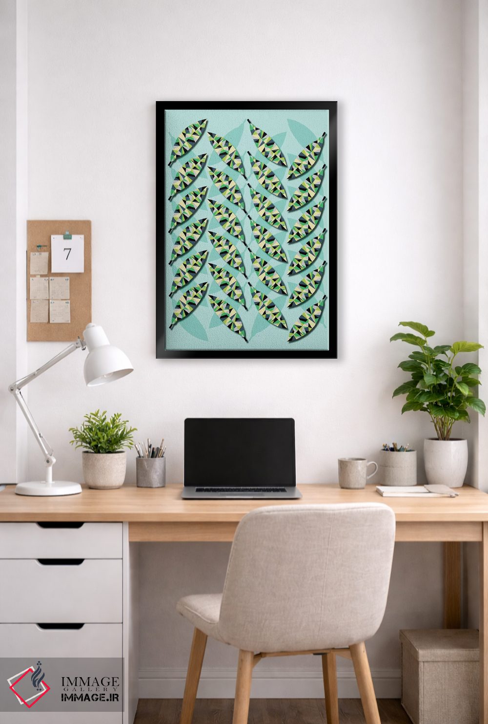 تابلو انتزاعی برگ های هندسی اثر سوزانا پاز - D5B