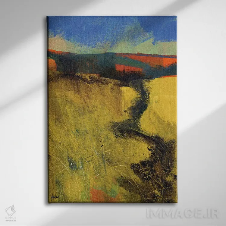 تابلو انتزاعی ارتفاعات ۱ اثر پل بیلی - نمای روبهرو روی دیوار