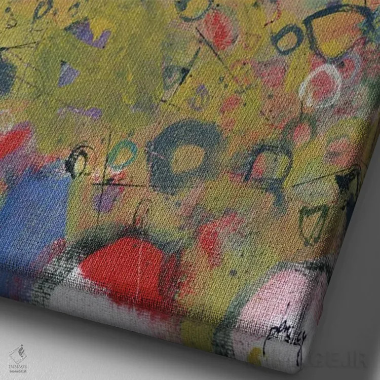 تابلو انتزاعی ساحل پنبرین اثر پل بیلی - نمای نزدیک بافت بوم