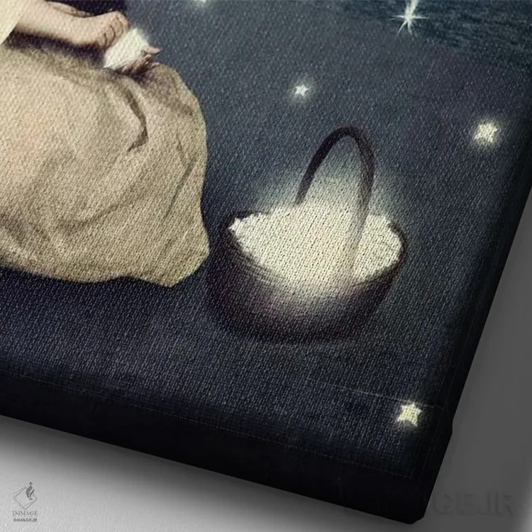 تابلو دکوراتیو سبد آرزوها اثر پائولا بل فلورس - نمای نزدیک بافت بوم