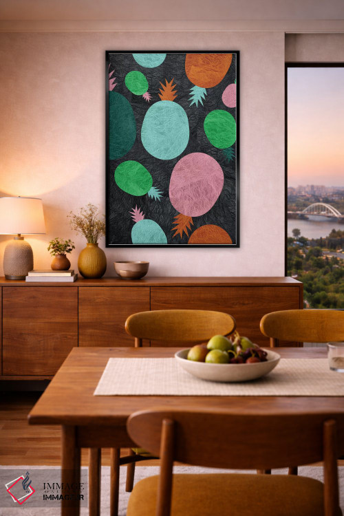 تابلو مدرن آناناس کاغذی اثر سوزانا پاز - D6B