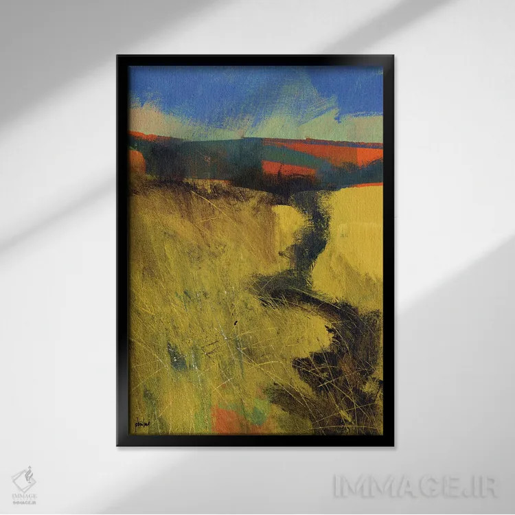 تابلو انتزاعی ارتفاعات ۱ اثر پل بیلی - نمای قابدار مشکی