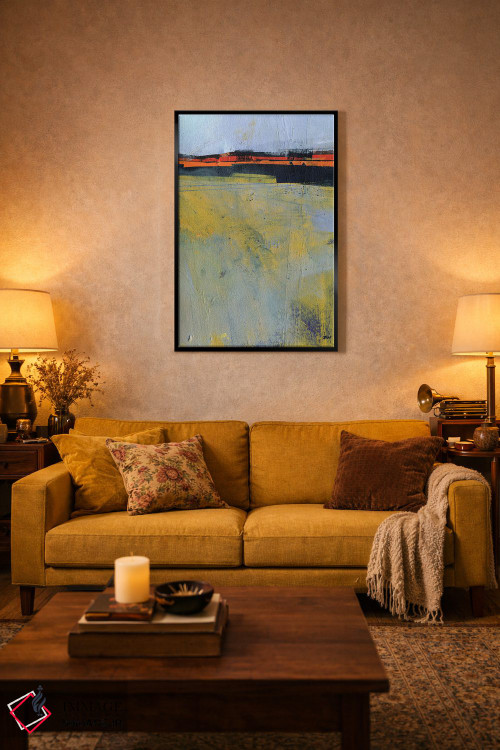 تابلو مینیمال مه روی زمین اثر پل بیلی - D3B