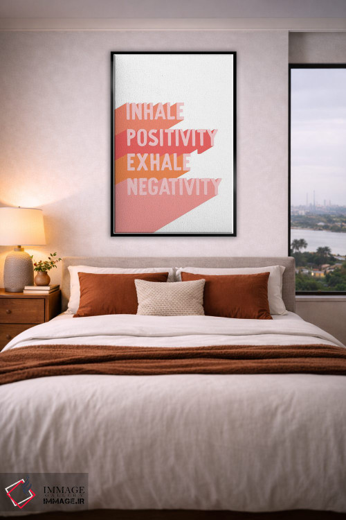 تابلو دکوراتیو نفس بکش مثبت، بیرون بده منفی اثر بریانا کریستی - D6B