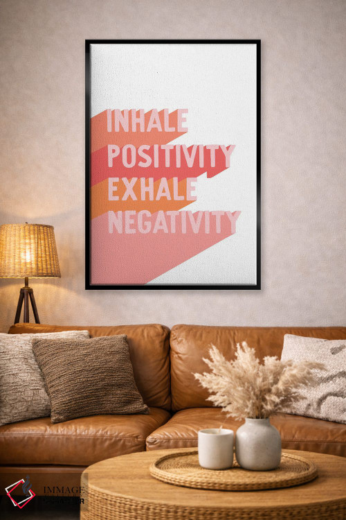 تابلو دکوراتیو نفس بکش مثبت، بیرون بده منفی اثر بریانا کریستی - D5B
