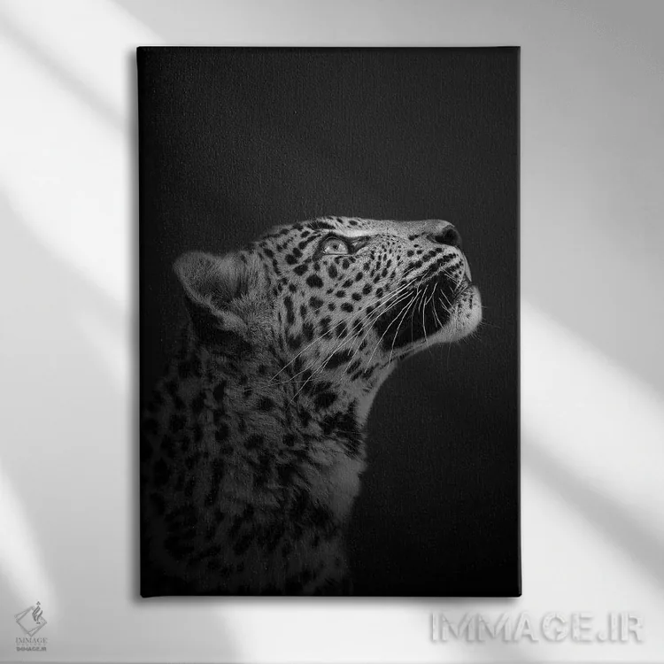 تابلو دکوراتیو پلنگ اثر پاتریک ون بکم - نمای روبهرو روی دیوار
